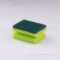 Cleaning yellow sponge green scouring pad for kitchen